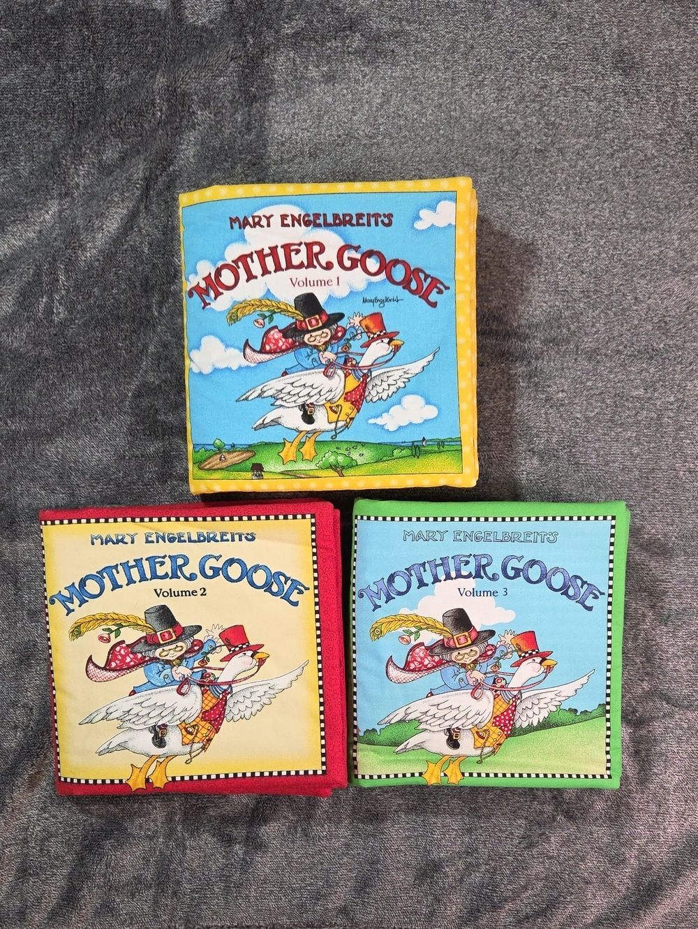 Mary Engelbreit Mother Goose Cloth Book Set Vol 1 2 3 Rare Vintage Baby